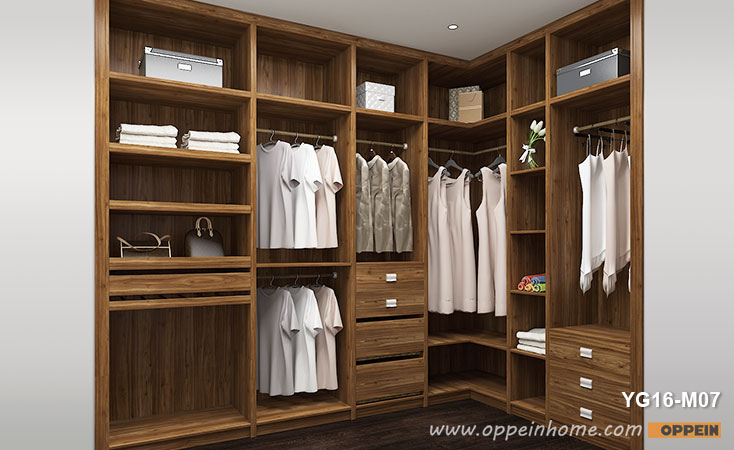 Classic Wood Grain Melamine Walk In Closet YG16-M07