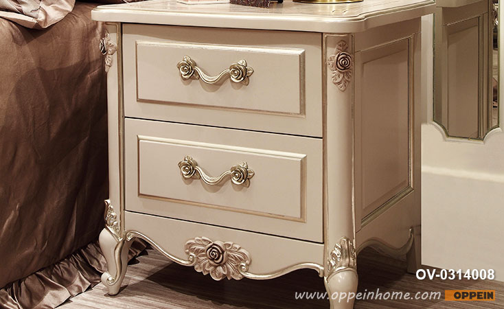 French Style Solid Wood Nightstand OV-0314008