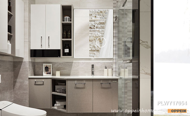Gray Laminate Wall-Mounted Bathroom Vanity