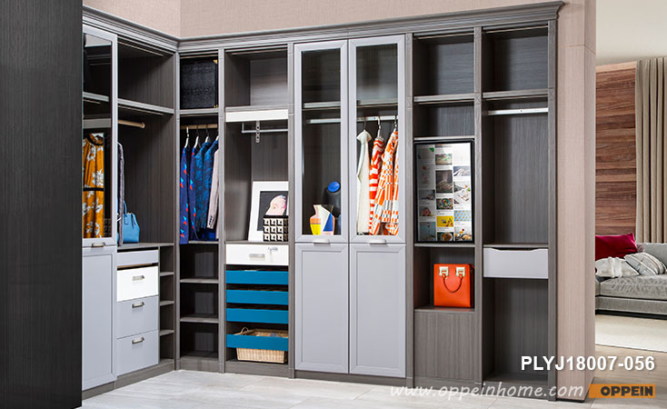 L Shape Lacquer Walk-in Closet PLYJ18007-056