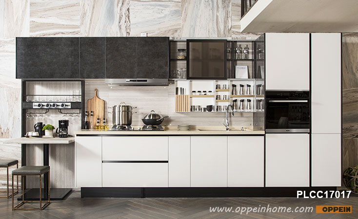 Laminate and UV Lacquer Straight Line Kitchen PLCC17017
