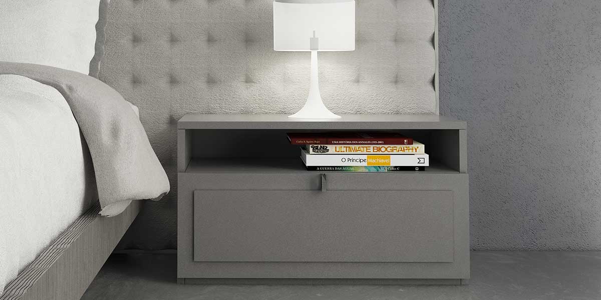 Gray on sale lacquer nightstand