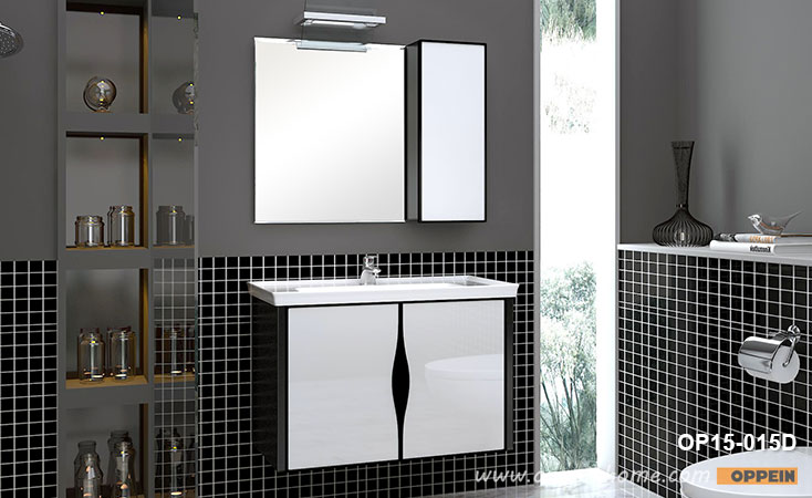 Modern High Gloss Toughened Glass Bathroom Vanity OP15-015D