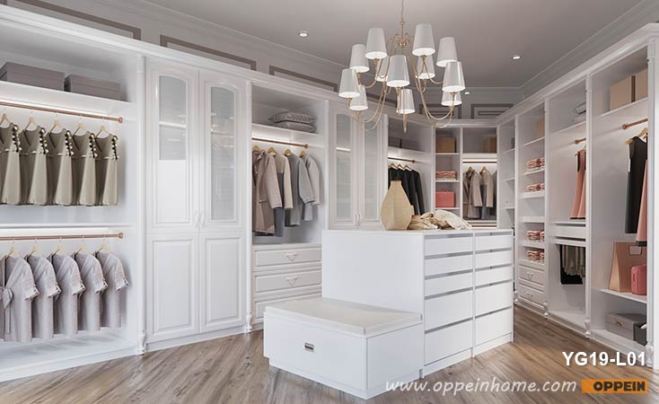 Modern Large White Lacquer Walk In Closet YG19-L01