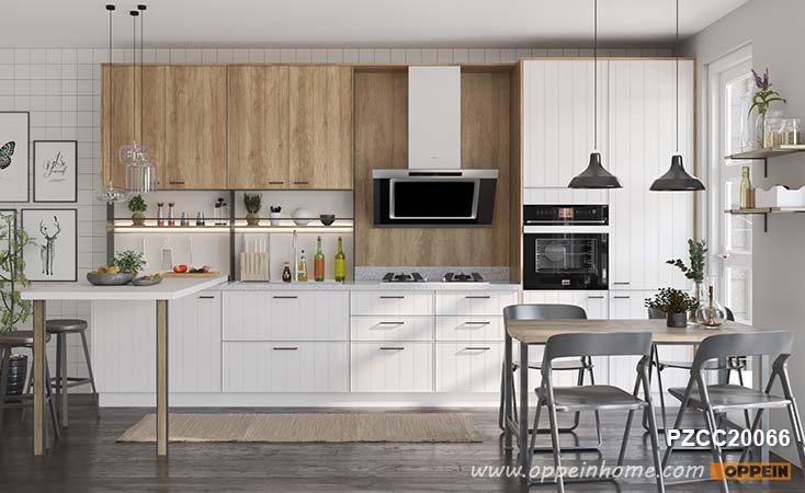 Modern Navy Blue and White Lacquer Kitchen Cabinet PLCC20017