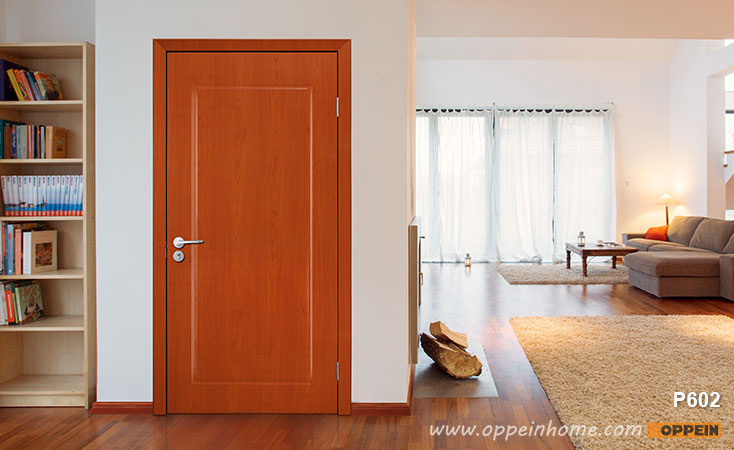 Modern Wood Grain PVC Hinged Door P602