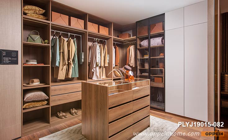 Wood Grain Melamine Walk In Closet PLYJ19015-082